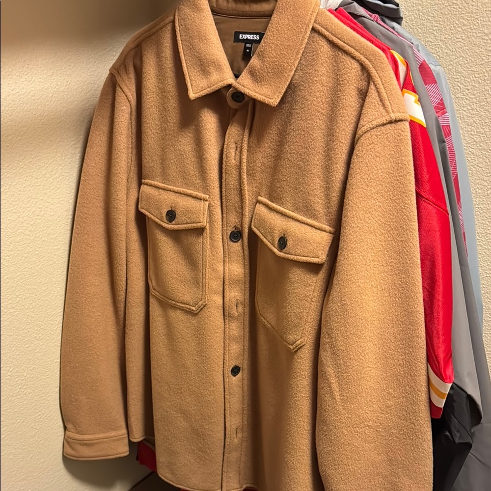 Express Camel Button-Up Jacket - image 1